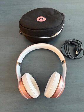 Beats by Dre Rose Gold and White Over-Ear Headphones